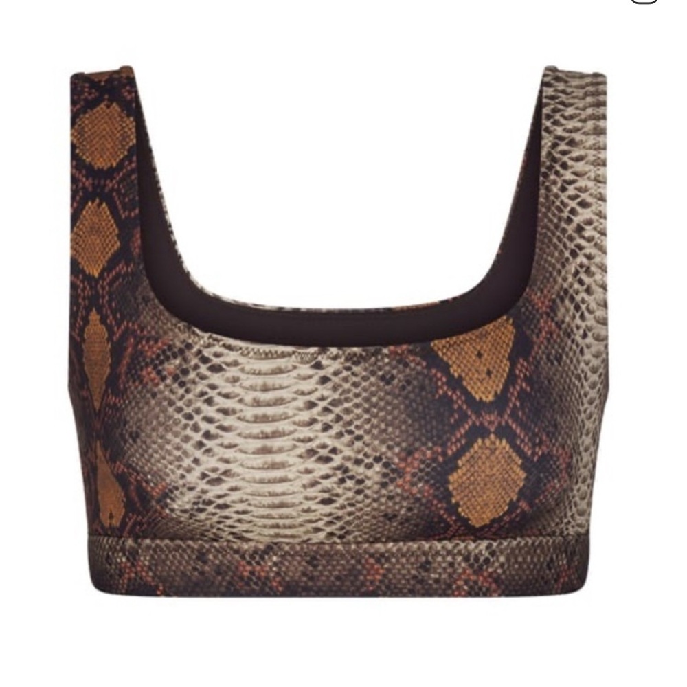 SKIMS SWIM BIKINI TANK TOP IN DESERT SNAKE PRINT XXS